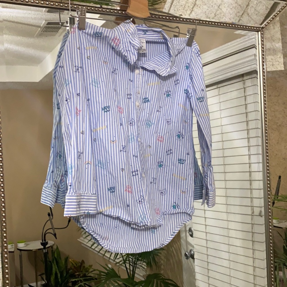 Carter Kids striped button down shirt with writing